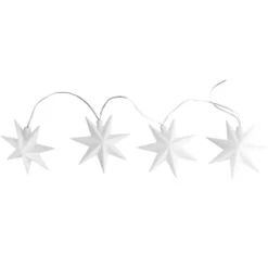 LED-Sterne-Lichterkette, 10 weiße Sterne je Ø 12cm, warmweiß, inkl. Timer