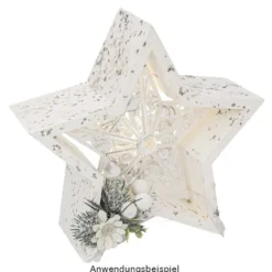 LED-Sterne mit Linsenreflexion, 14,6cm x 3,5cm x 14cm, warmweiß, inkl. Timer, 2 Stück