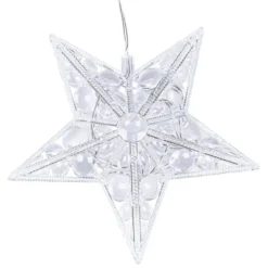 LED-Sterne mit Linsenreflexion, 14,6cm x 3,5cm x 14cm, warmweiß, inkl. Timer, 2 Stück
