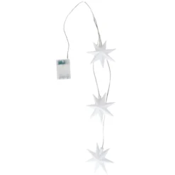 LED-Sterne-Trio zum Hängen, 3 weiße Sterne je Ø 12cm, warmweiß, inkl. Timer
