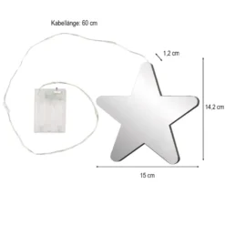 LED-Stern Infinity, 15cm x 1,2cm x 14,2cm, warmweiß, inkl. Timer