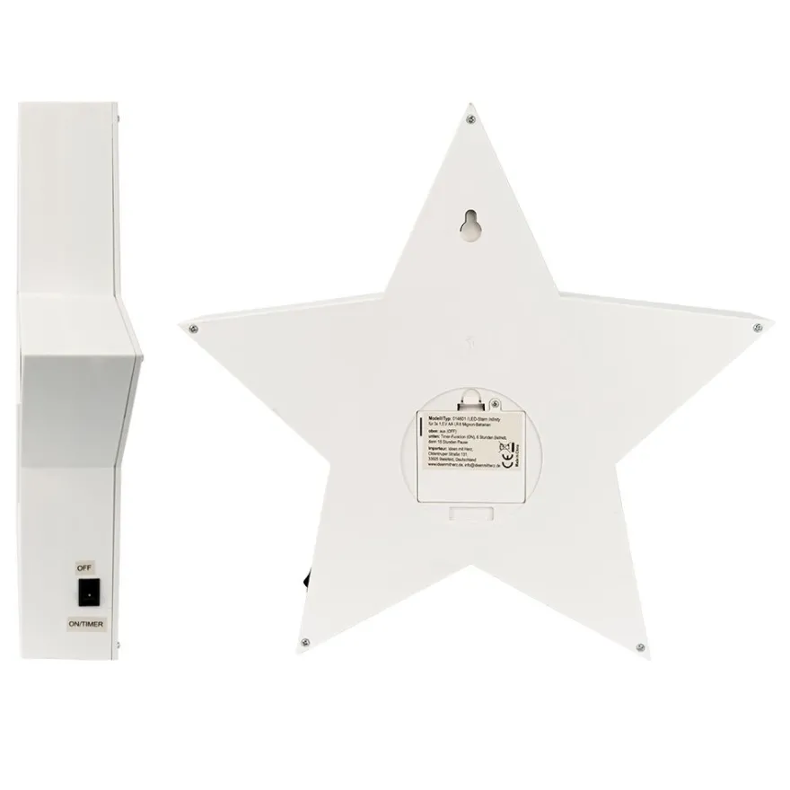 LED-Stern Infinity, zum Aufstellen, Ø 29,3cm, 60 LEDs in Weiß, inkl. Timer