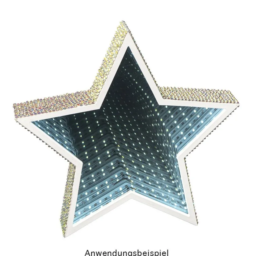 LED-Stern Infinity, zum Aufstellen, Ø 29,3cm, 60 LEDs in Weiß, inkl. Timer