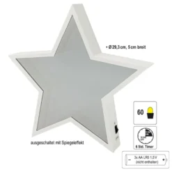 LED-Stern Infinity, zum Aufstellen, Ø 29,3cm, 60 LEDs in Weiß, inkl. Timer