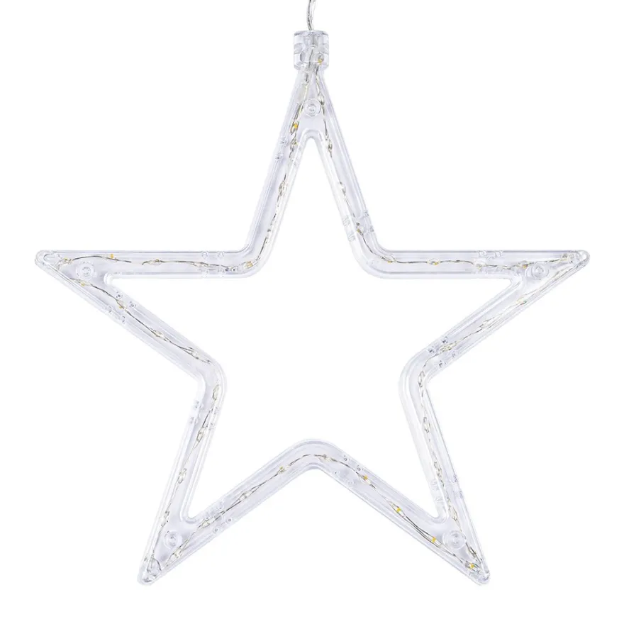 LED-Stern-Rahmen, 18,7cm x 1cm x 18,3cm, warmweiß, inkl. Timer, 3 Stück