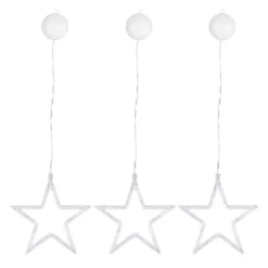 LED-Stern-Rahmen, 18,7cm x 1cm x 18,3cm, warmweiß, inkl. Timer, 3 Stück