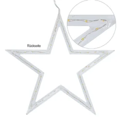 LED-Stern-Rahmen zum Aufhängen, 2 Größen, 26/49 LEDs in Warmweiß, Timer-Funktion, 2 Stück