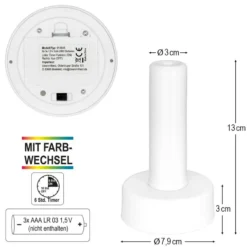 LED-Säule, mit Farbwechsel, 13cm hoch, inkl. Timer