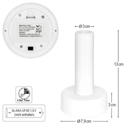 LED-Säule, weißes Licht, 13cm hoch, inkl. Timer