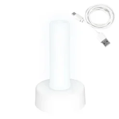 LED-Säule, weißes Licht, 13cm hoch, wiederaufladbar, Timer-Funktion