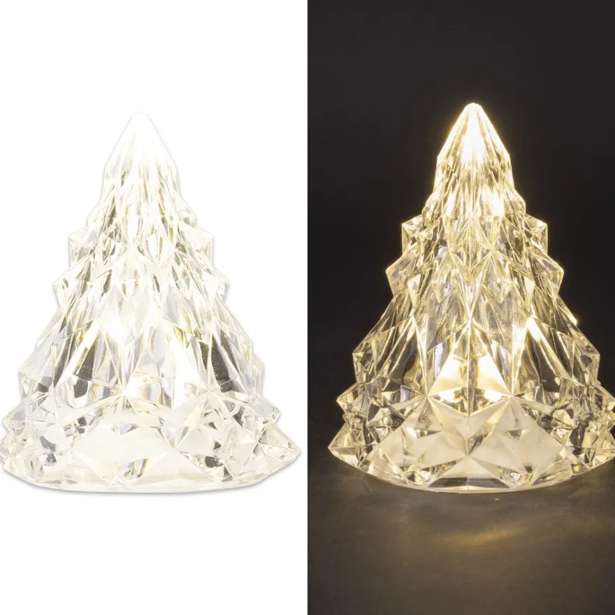 LED-Tannenbäume, Kristalloptik, transparent, 8cm hoch, 2 Stück