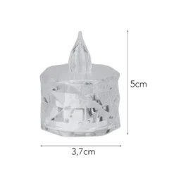 LED-Teelichter, Ø4cm, 5cm hoch, facettiert, kaltweiß, 12 Stück