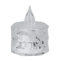 LED-Teelichter, Ø4cm, 5cm hoch, facettiert, kaltweiß, 12 Stück