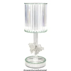 LED-Tischlampe, Kristalloptik 2, 24,6cm hoch, dimmbar, wiederaufladbar
