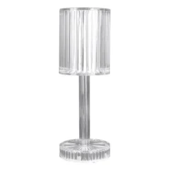 LED-Tischlampe, Kristalloptik 2, 24,6cm hoch, dimmbar, wiederaufladbar