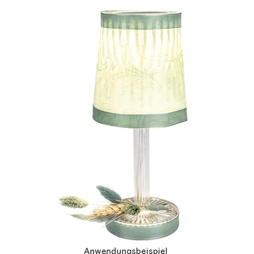 LED-Tischlampe, Kristalloptik 2, 24,6cm hoch, dimmbar, wiederaufladbar