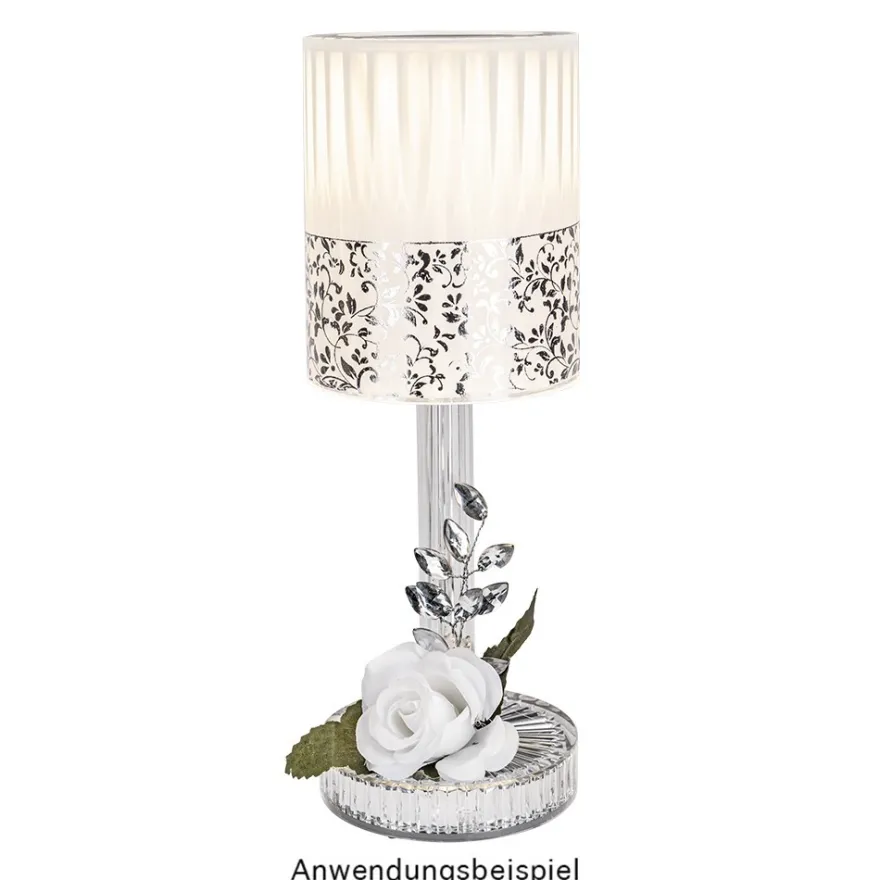 LED-Tischlampe, Kristalloptik 2, 24,6cm hoch, dimmbar, wiederaufladbar