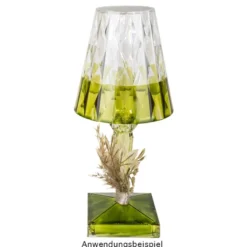 LED-Tischlampe, Kristalloptik, 25,5cm hoch, dimmbar, wiederaufladbar
