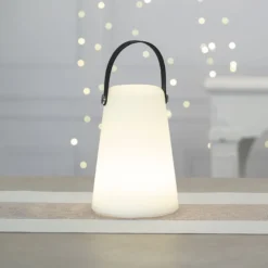 LED-Tischlampe, mit Henkel, 20,5cm hoch, mit Timer-Funktion