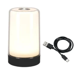 LED-Tischlampe, mit Touchsensor, 14,5cm hoch, dimmbar, USB-Kabel oder batteriebetrieben