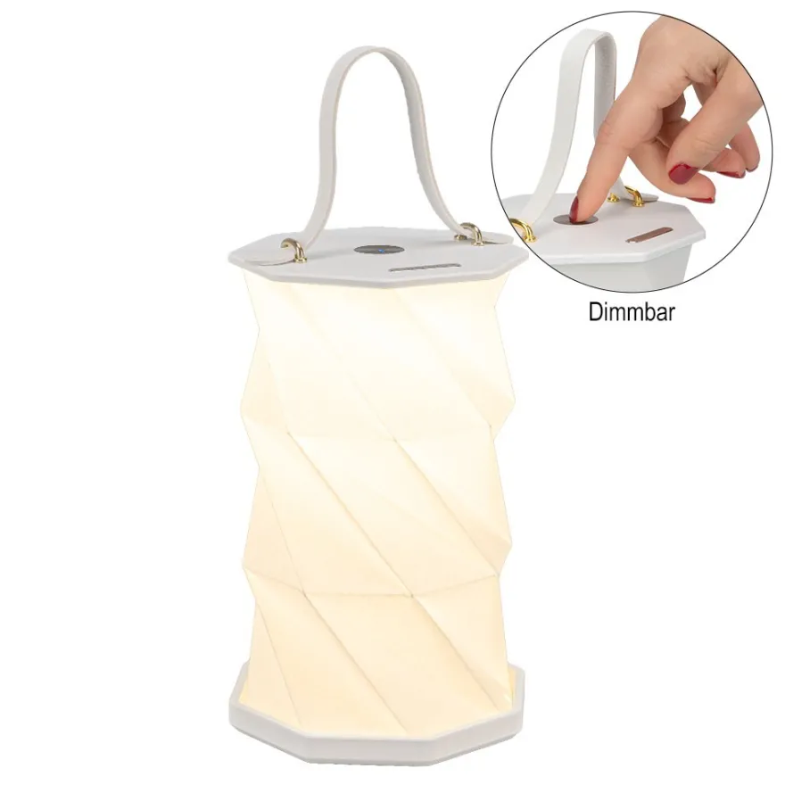 LED-Tischlampe Swing, 12cm x 12cm x 22,5cm, warmweiß, dimmbar, wiederaufladbar, inkl. Ladekabel