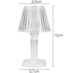 LED-Tischlämpchen, Kristalloptik 2, transparent, 12cm hoch, 2 Stück