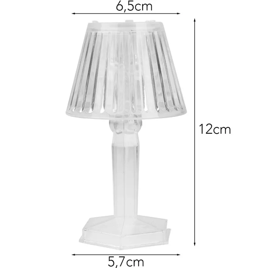LED-Tischlämpchen, Kristalloptik 2, transparent, 12cm hoch, 2 Stück