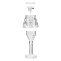 LED-Tischlämpchen, Kristalloptik 2, transparent, 12cm hoch, 2 Stück
