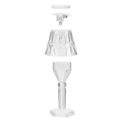 LED-Tischlämpchen, Kristalloptik 1, transparent, 12cm hoch, 2 Stück