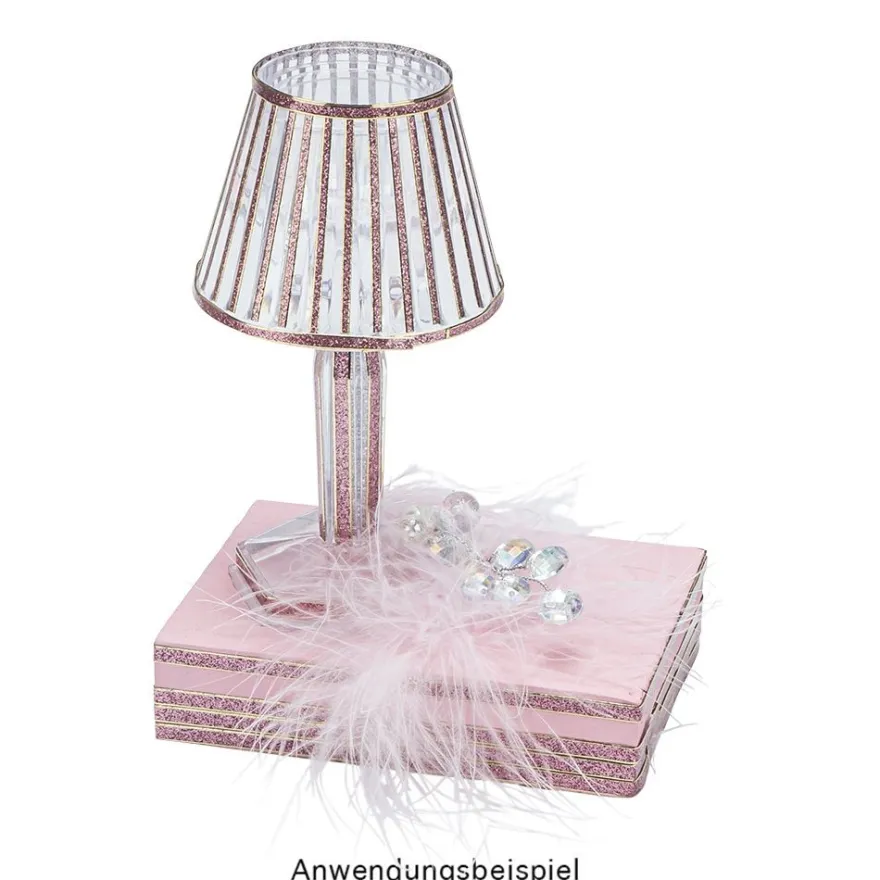 LED-Tischlämpchen, Kristalloptik 1, transparent, 12cm hoch, 2 Stück