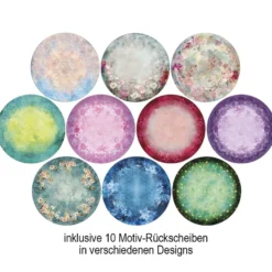 Magic Mirror, 20,2cm x 6,5cm x 25cm, 8 LEDs, inkl. 10 Motiv-Rückscheiben, inkl. Timer