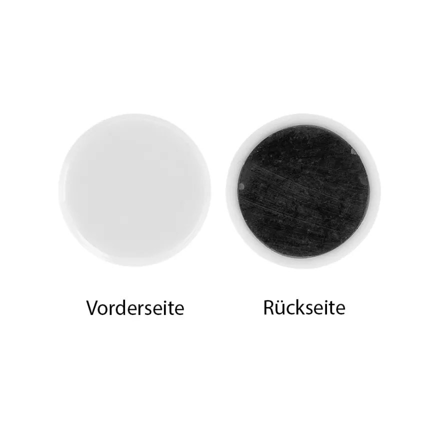 Magnete, Ø 3cm, 1cm hoch, weiß, 10 Stück