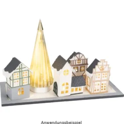 Magnet-Falt-Tannen, Design 5, Ø10cm, 22,3cm hoch, 180g/m², inkl. Tannenspitzen, 3 Stück