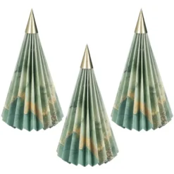 Magnet-Falt-Tannen, Design 5, Ø9,5cm, 17cm hoch, 180g/m², inkl. Tannenspitzen, 3 Stück
