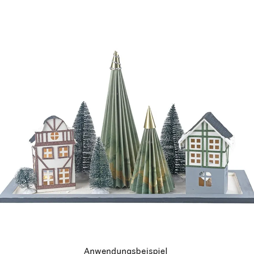 Magnet-Falt-Tannen, Design 5, Ø8,5cm, 12,5cm hoch, 180g/m², inkl. Tannenspitzen, 3 Stück