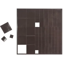 Magnetplättchen, quadratisch, selbstklebend, verschiedene Größen, 98 Stück