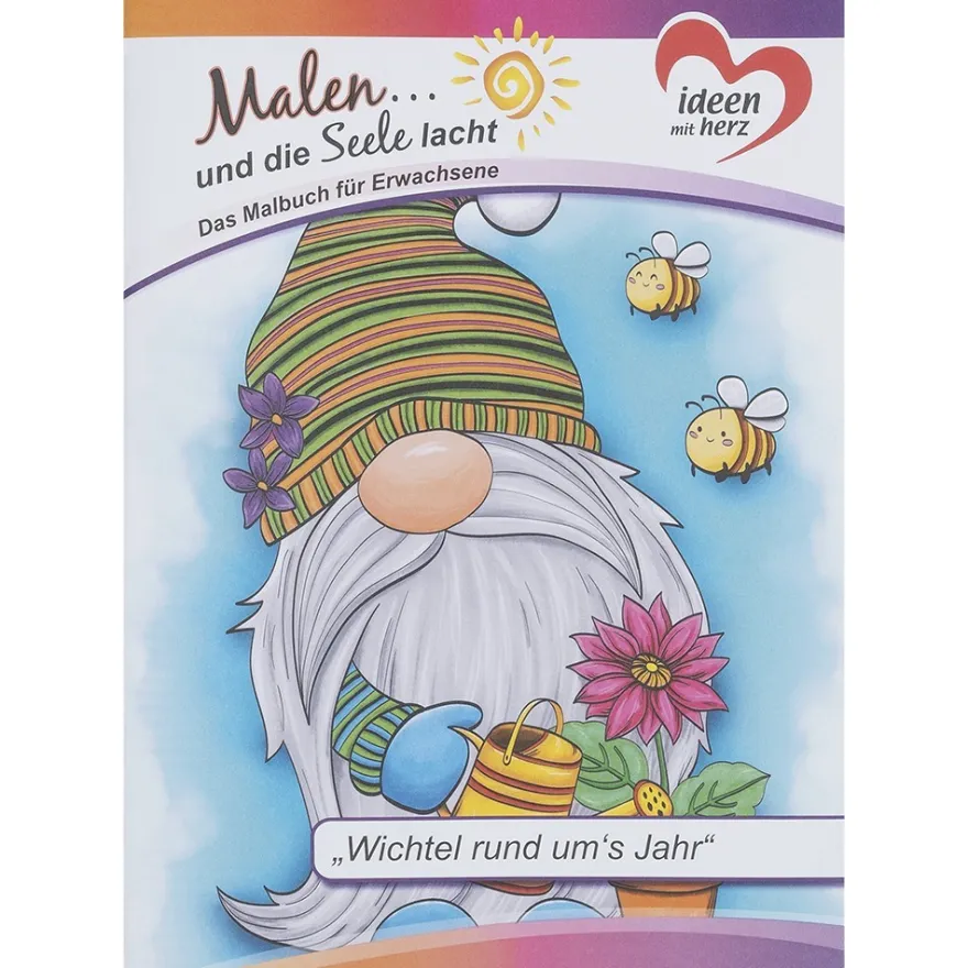 Malbuch: Malen... und die Seele lacht "Wichtel rund ums Jahr", DIN A4, 10 Seiten
