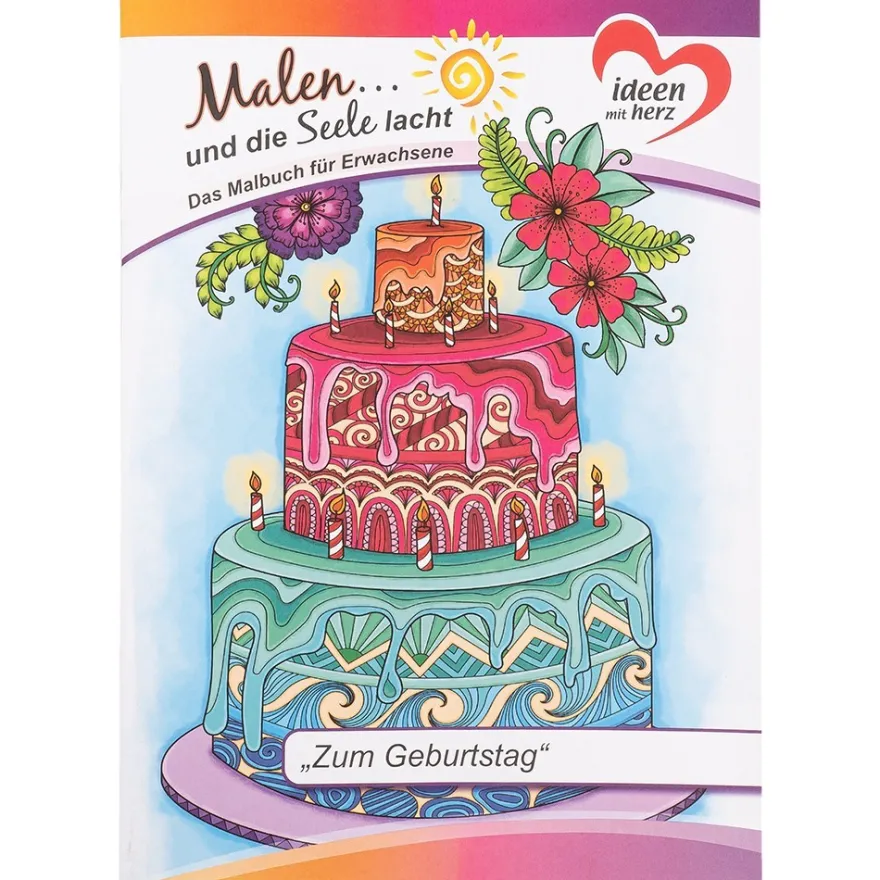 Malbuch: Malen... und die Seele lacht "Zum Geburtstag", DIN A4, 10 Seiten