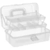 Mehrzweck-Aufbewahrungsbox, 32,8cm x 20cm x 14,5cm, transparent, aufklappbar