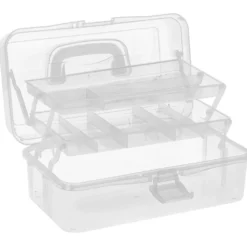 Mehrzweck-Aufbewahrungsbox, 32,8cm x 20cm x 14,5cm, transparent, aufklappbar