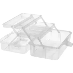Mehrzweck-Aufbewahrungsbox, 32,8cm x 20cm x 14,5cm, transparent, aufklappbar