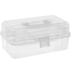 Mehrzweck-Aufbewahrungsbox, 32,8cm x 20cm x 14,5cm, transparent, aufklappbar
