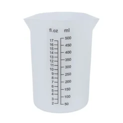 Messbecher, Silikon, 500ml, versch. Maßeinheiten, weiß-transluzent, lebensmittelecht