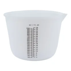 Messbecher, Silikon, 1000ml, versch. Maßeinheiten, weiß-transluzent, lebensmittelecht