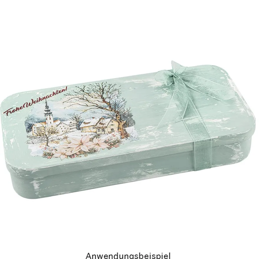 Metall-Boxen, 20,3cm x 10,3cm x 3,5cm, mit Scharnierdeckel, 3 Stück