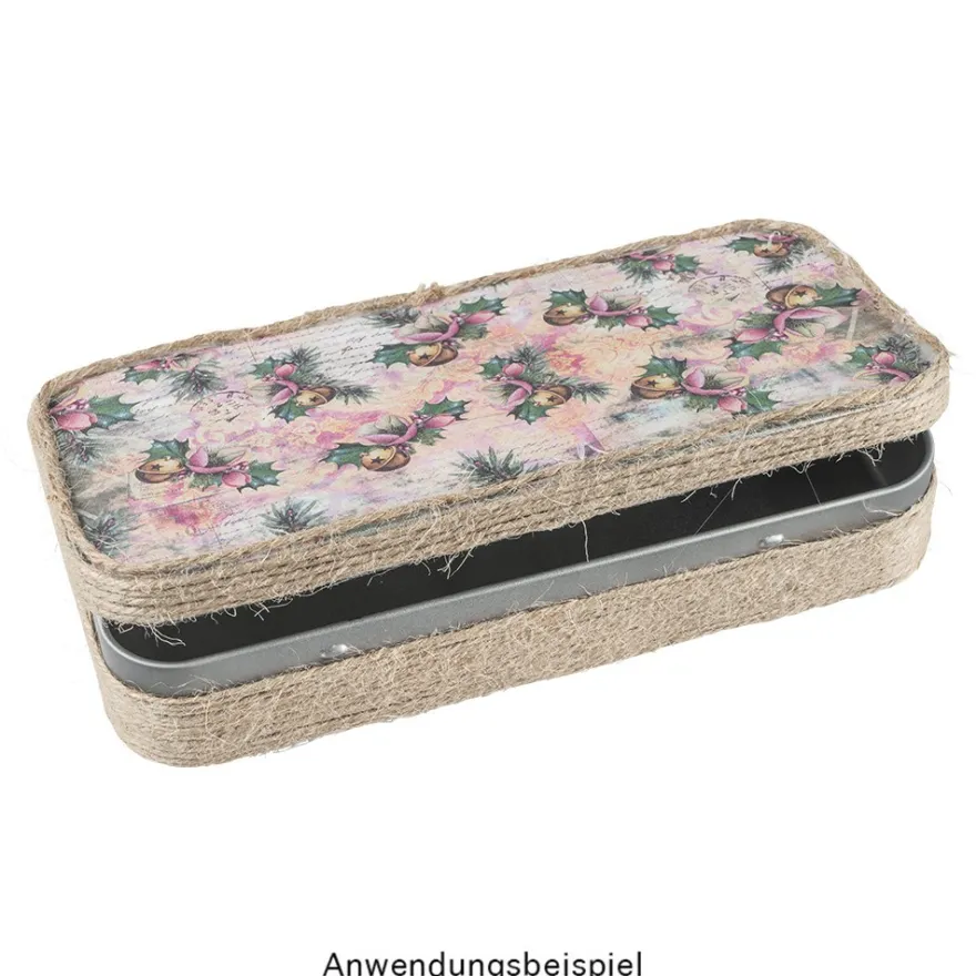 Metall-Boxen, 20,3cm x 10,3cm x 3,5cm, mit Scharnierdeckel, 3 Stück