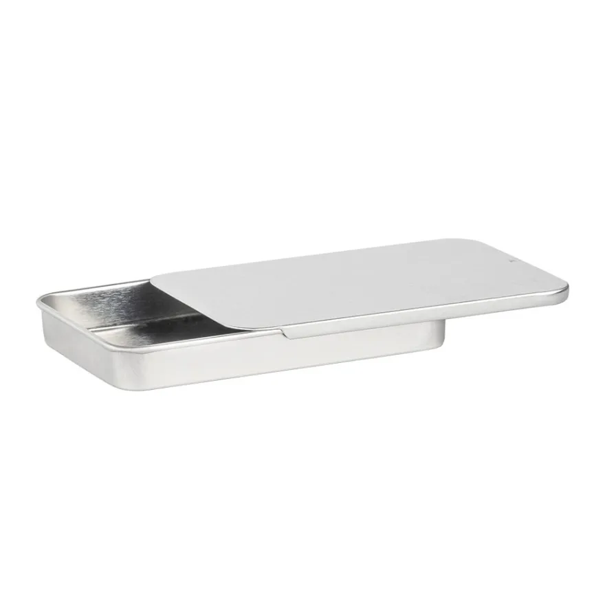 Metalldosen mit Schiebedeckel, 10cm x 6,5cm x 1,3cm, 4 Stück