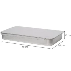 Metalldosen mit Schiebedeckel, 10cm x 6,5cm x 1,3cm, 4 Stück