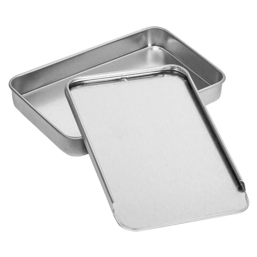 Metalldosen mit Schiebedeckel, 10cm x 6,5cm x 1,3cm, 4 Stück