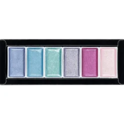 Metallic-Aquarellfarben, Sortierung 1, 6 verschiedene Farben